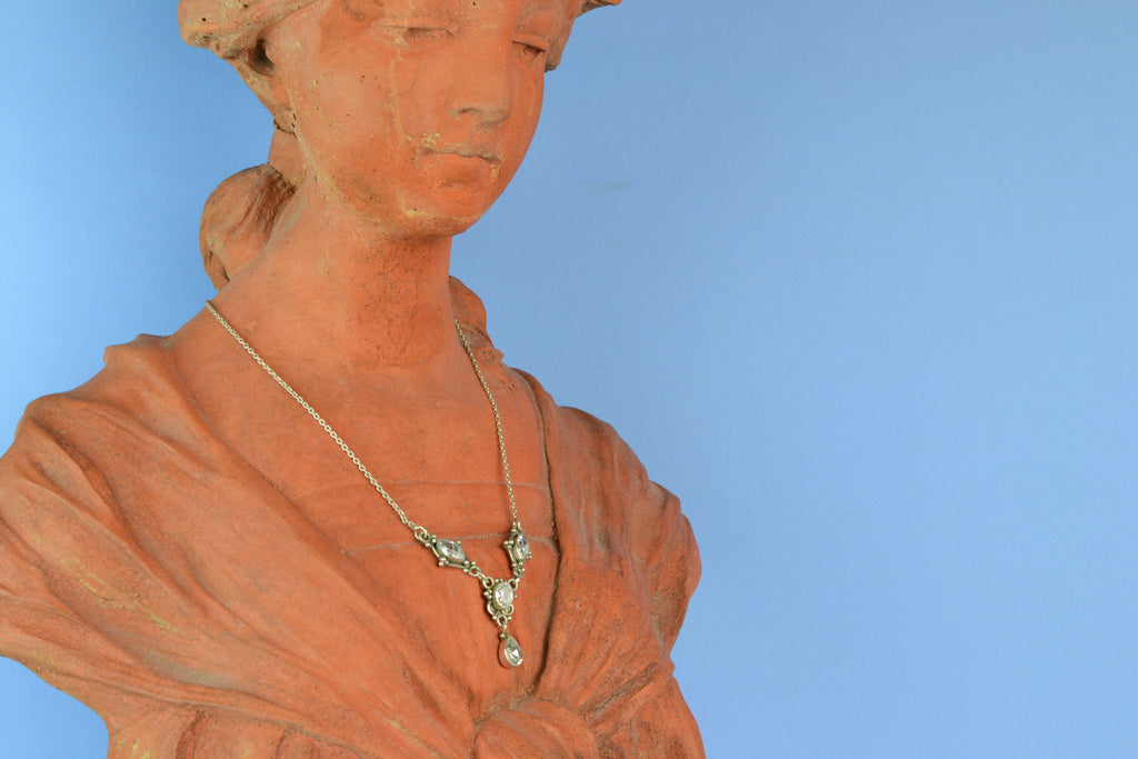 Necklace in Sterling Silver with CZ Stones