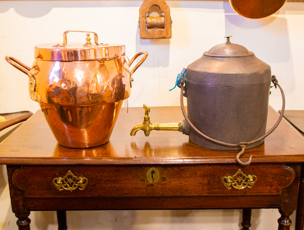 Polished Copper Pressure Cooker Pot Antique 19th Century