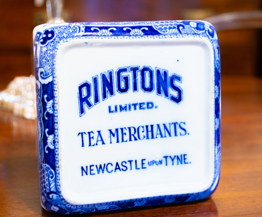 Blue & White Willow Ceramic Tea Caddy by Ringtons