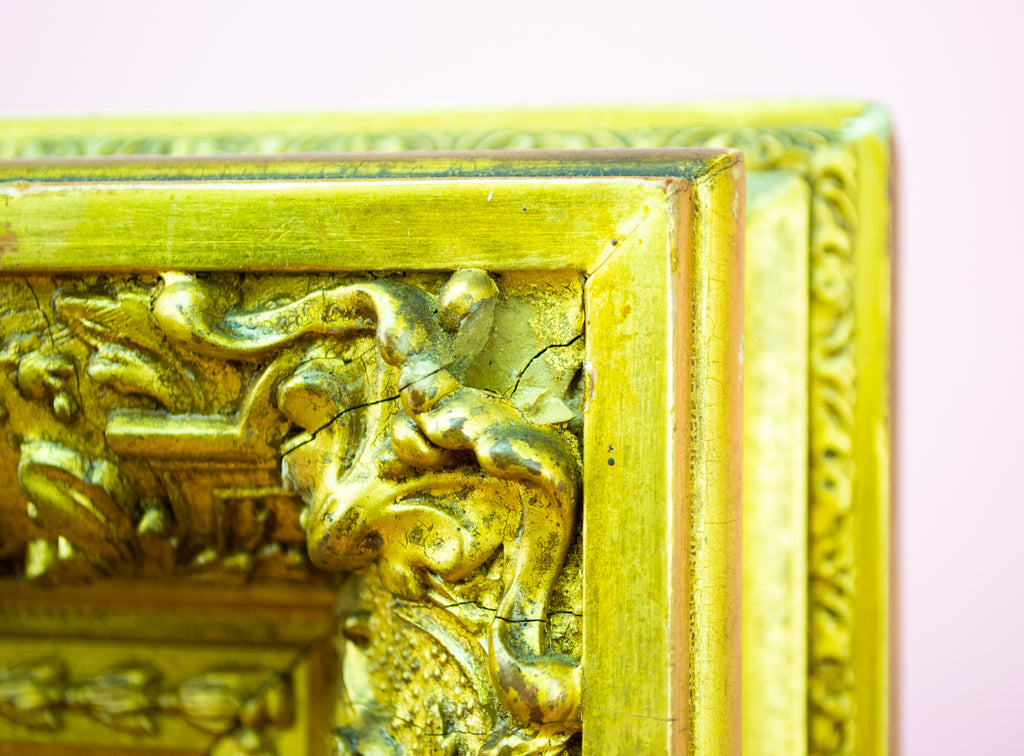 French Lady Antique Oil Painting in a Gilded Frame