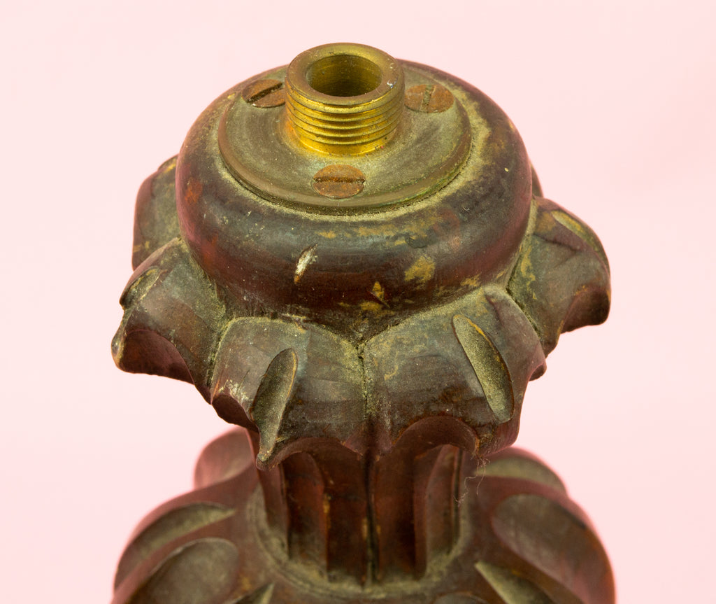 Antique Carved Wood Lamp Base