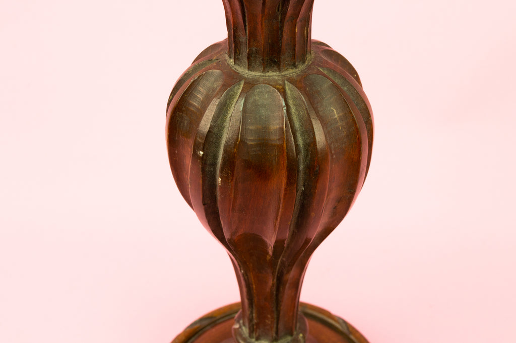 Antique Carved Wood Lamp Base