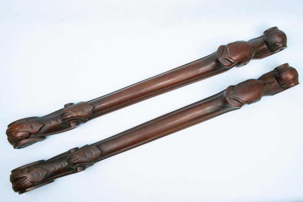 2 Carved Mahogany Furniture Ornaments circa 1830