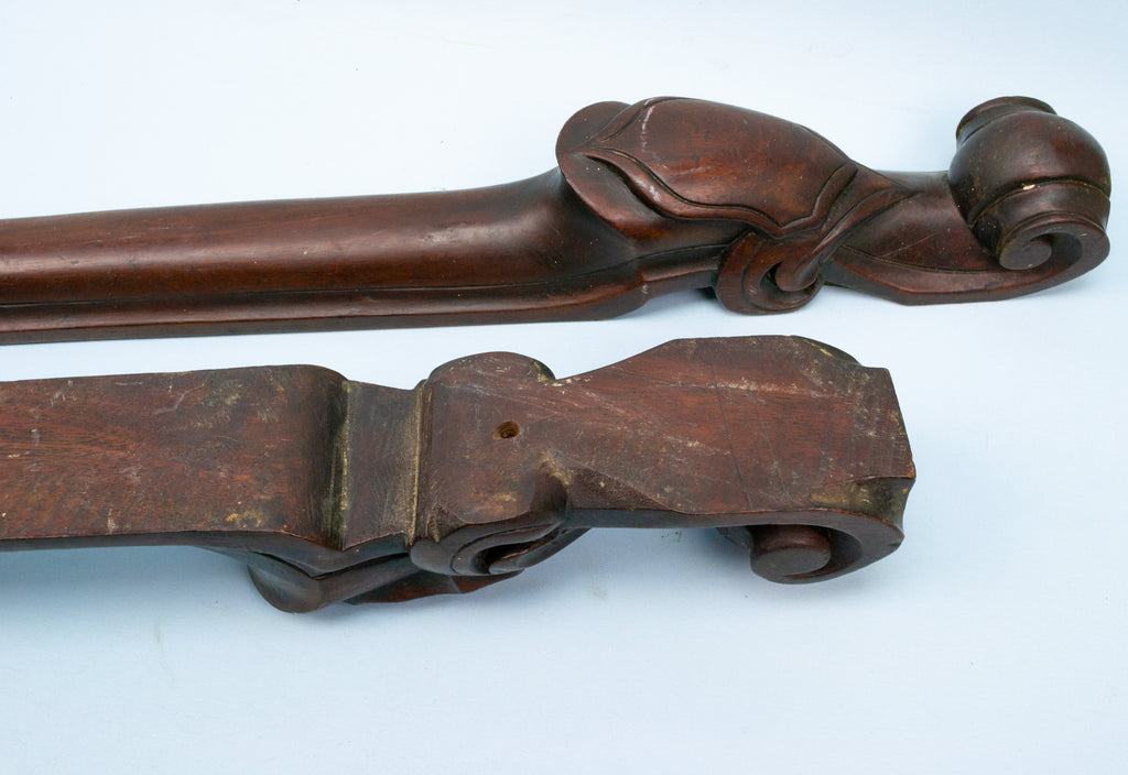 2 Carved Mahogany Furniture Ornaments circa 1830