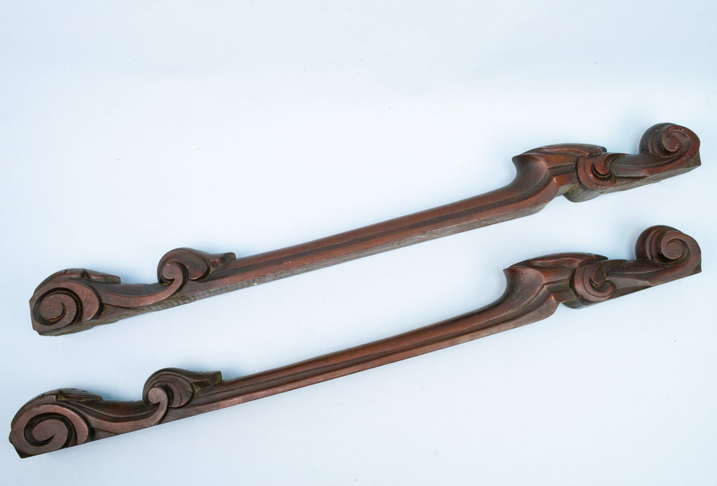 2 Carved Mahogany Furniture Ornaments circa 1830