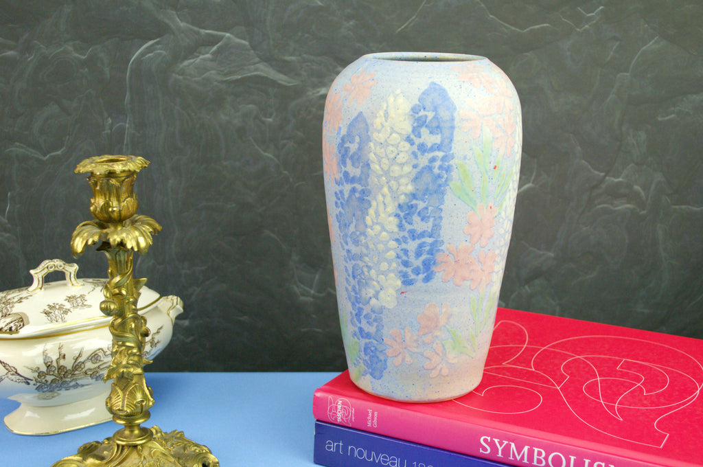 Pastel blue and pink vase