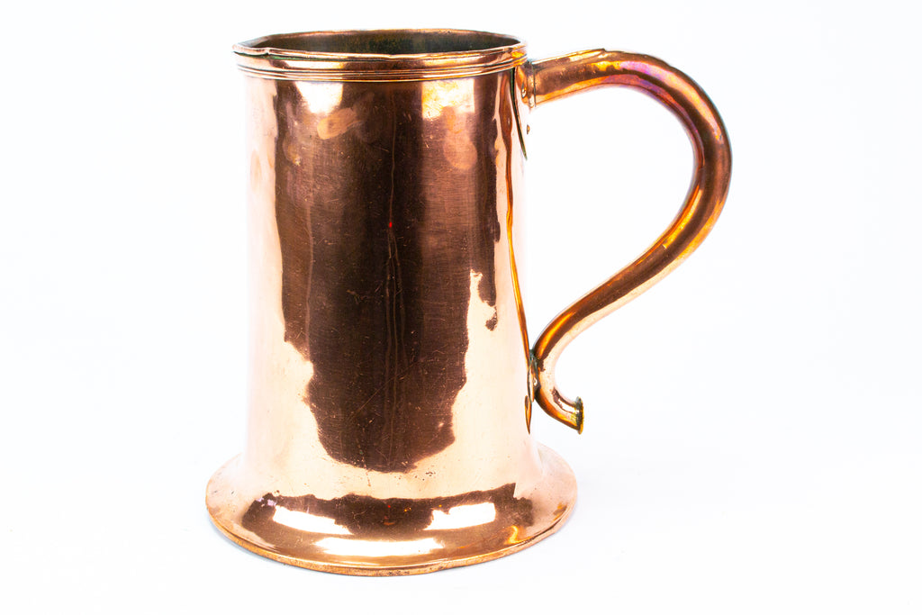 Massive Polished Copper Tankard Georgian 18th Century