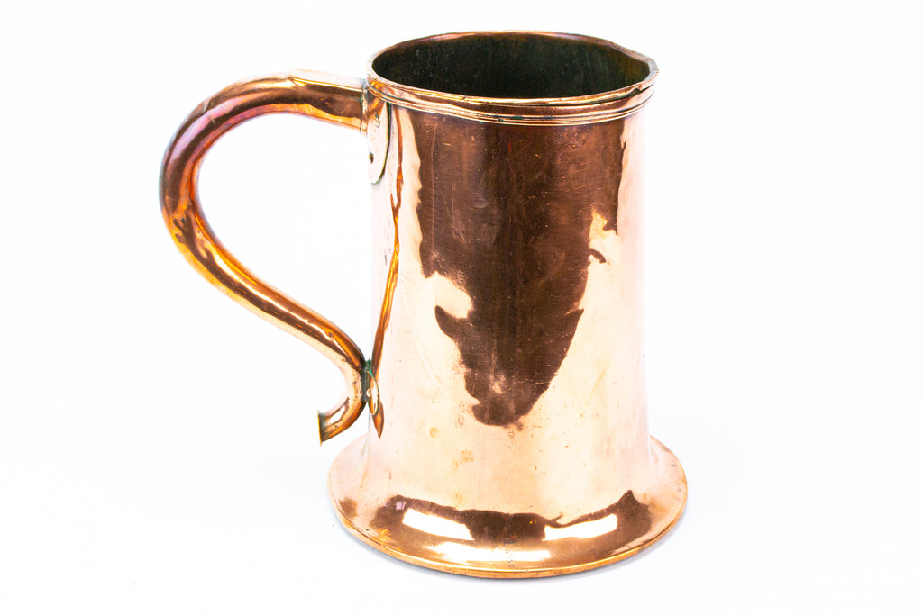 Massive Polished Copper Tankard Georgian 18th Century