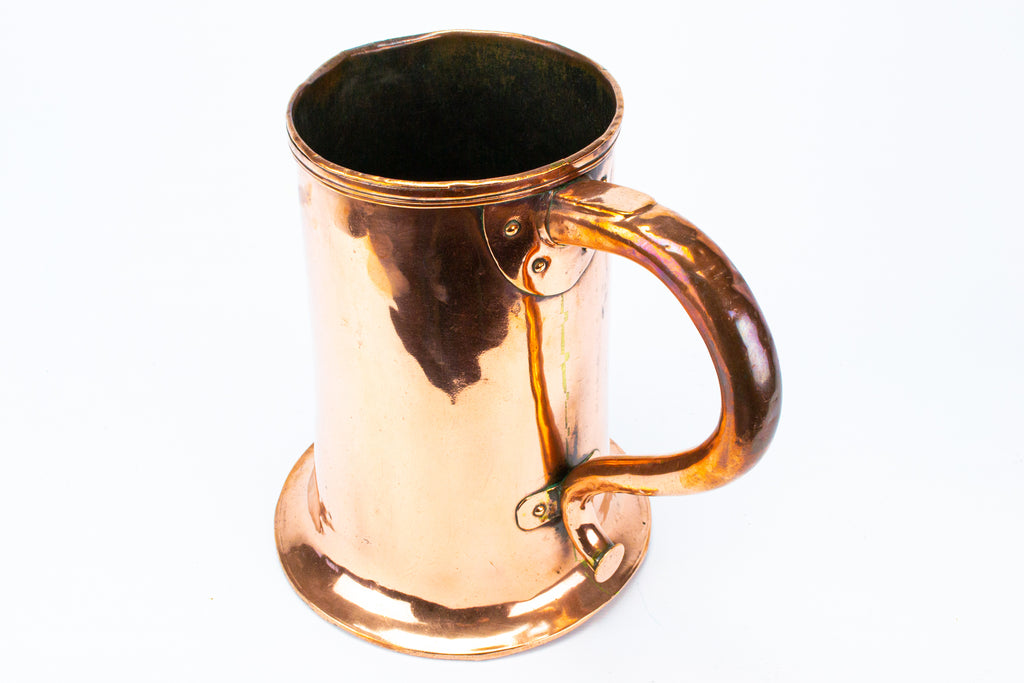 Massive Polished Copper Tankard Georgian 18th Century
