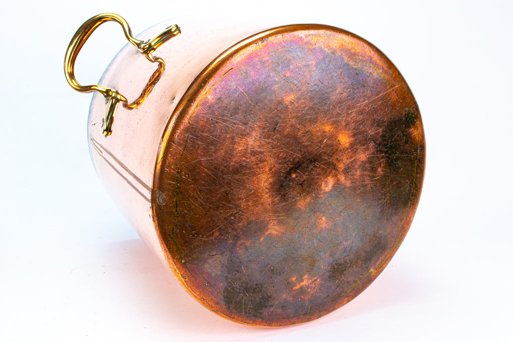 Large Copper Stockpot & Lid Antique 19th Century