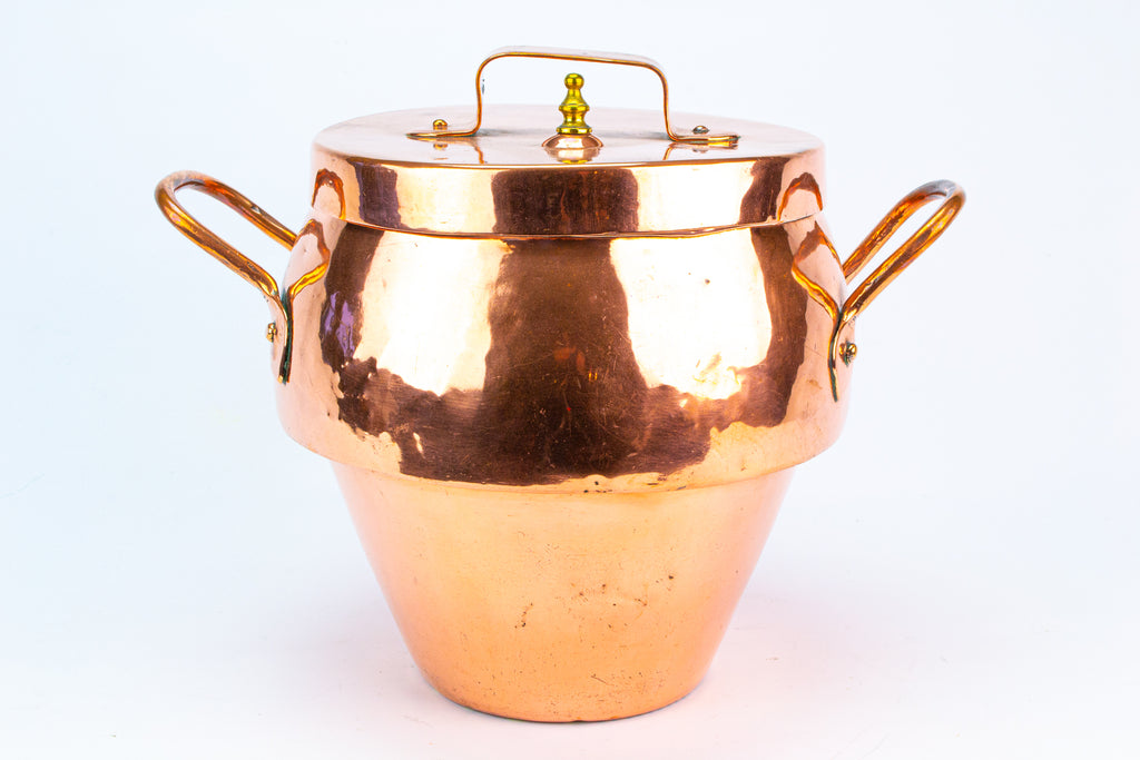 Polished Copper Pressure Cooker Pot Antique 19th Century