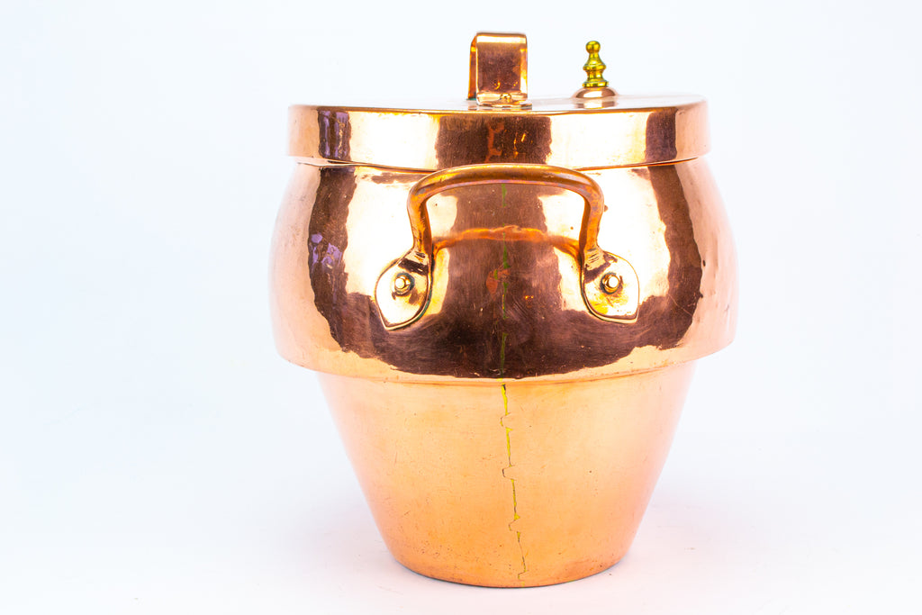 Polished Copper Pressure Cooker Pot Antique 19th Century