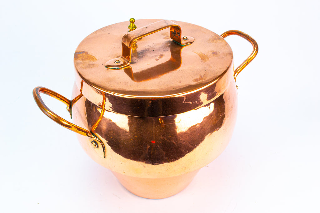 Polished Copper Pressure Cooker Pot Antique 19th Century