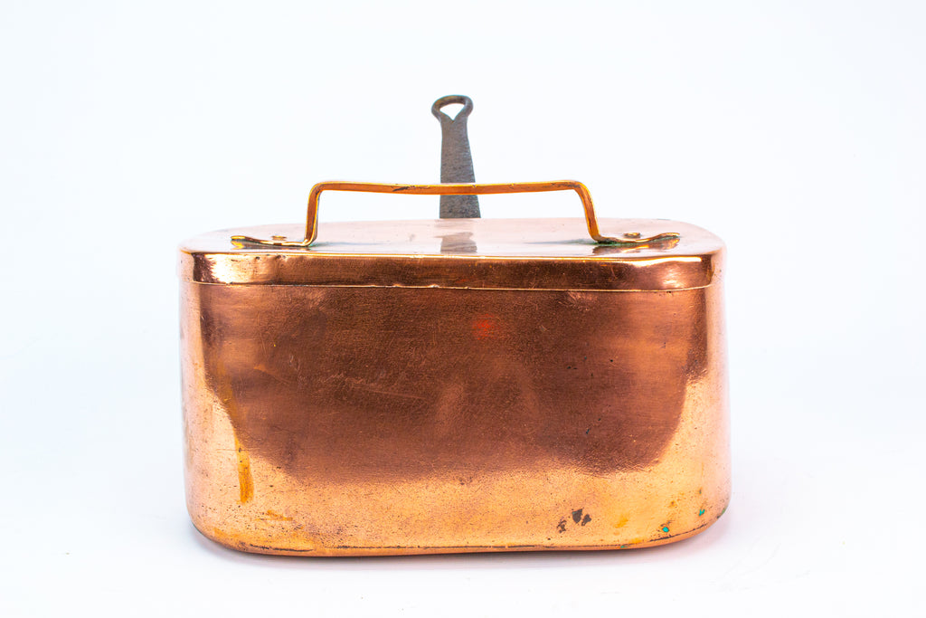 Antique Copper & Iron French Daubiere Braising Pan 19th Century
