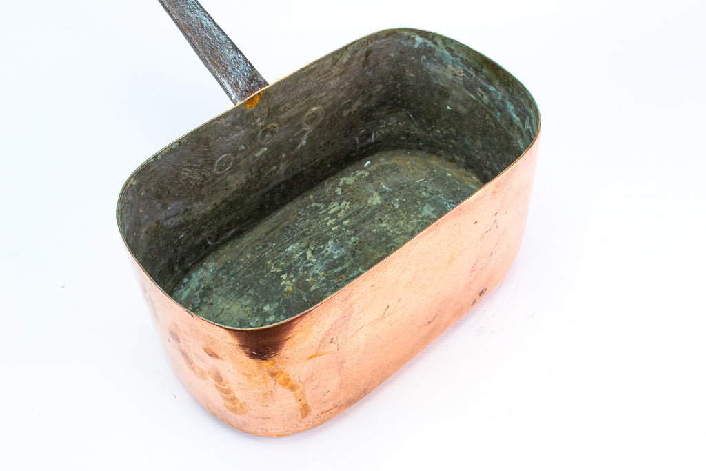 Antique Copper & Iron French Daubiere Braising Pan 19th Century