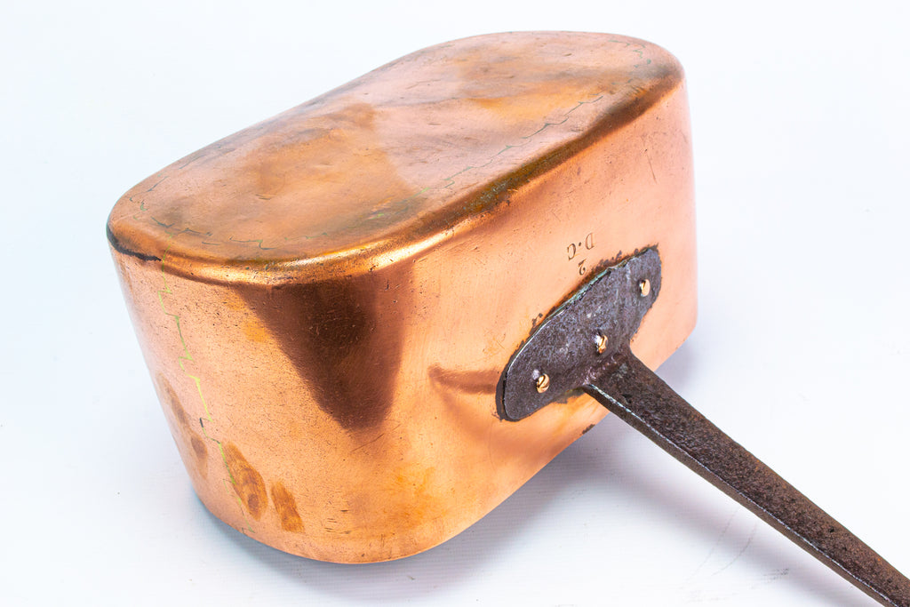 Antique Copper & Iron French Daubiere Braising Pan 19th Century