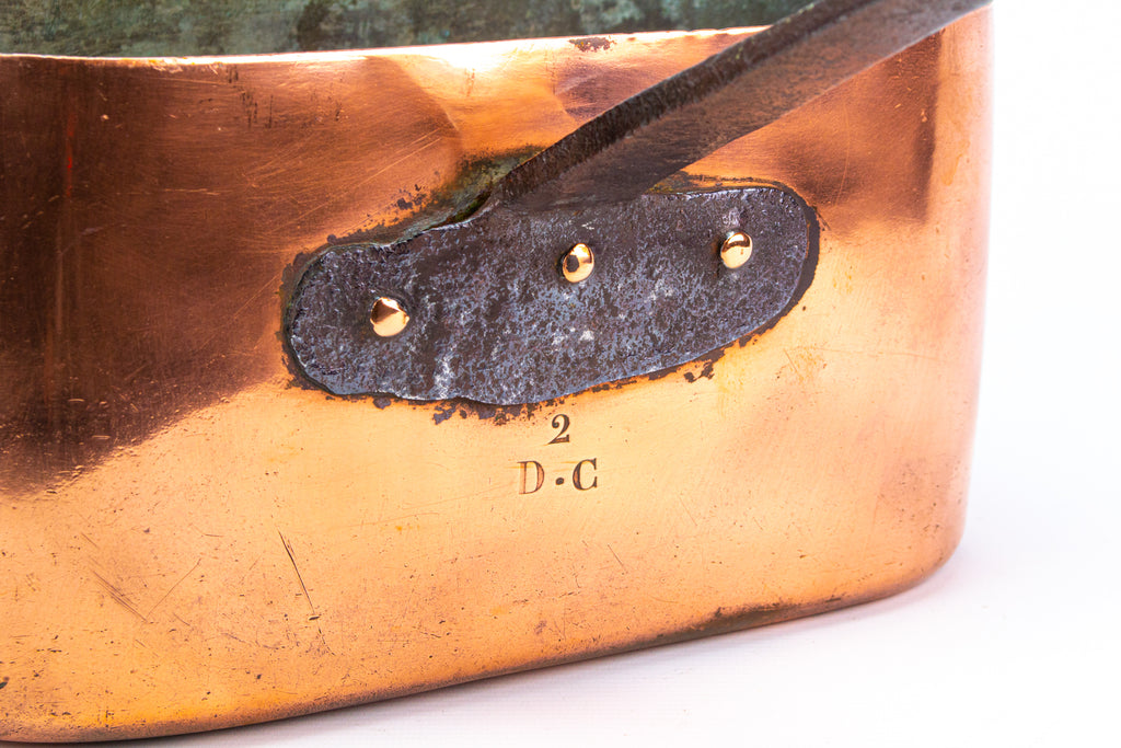 Antique Copper & Iron French Daubiere Braising Pan 19th Century