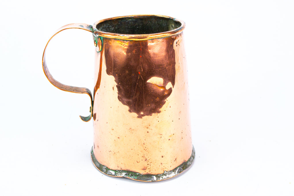 Large Polished Copper Tankard Antique Georgian