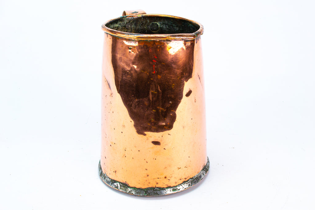 Large Polished Copper Tankard Antique Georgian