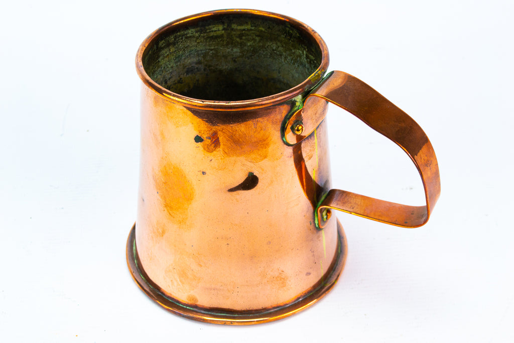 Polished Copper Beer Tankard Antique 19th Century