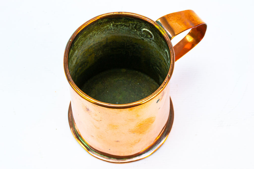 Polished Copper Beer Tankard Antique 19th Century