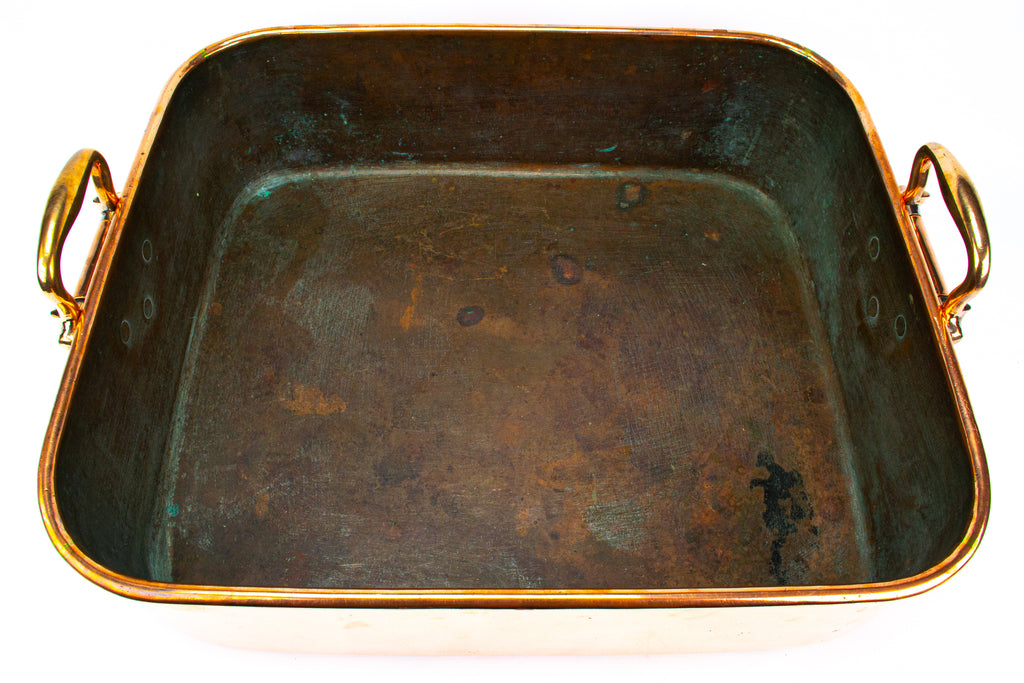 Large Rectangular Copper Roasting Pan 19th Century