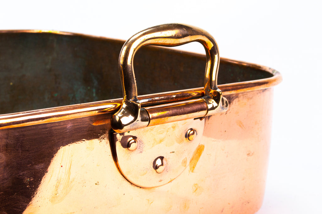 Large Rectangular Copper Roasting Pan 19th Century