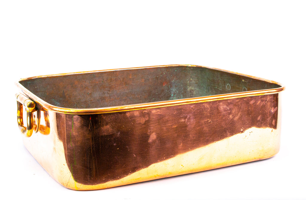 Large Rectangular Copper Roasting Pan 19th Century