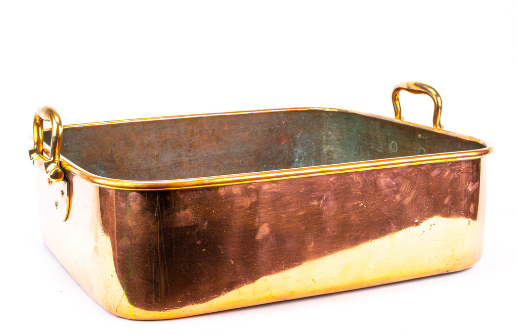 Large Rectangular Copper Roasting Pan 19th Century