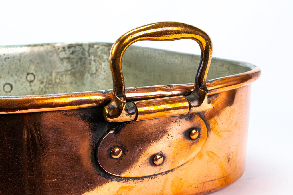 Copper Roasting Pan with Handles 19th Century