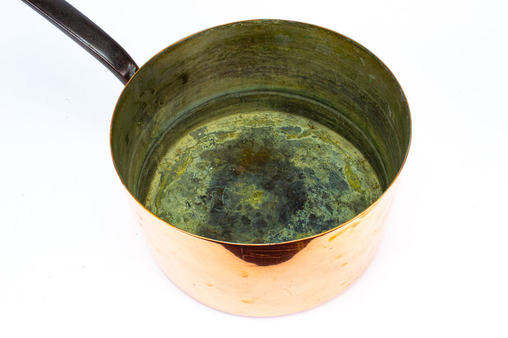 Antique Polished Copper Saucepan & Lid 19th Century