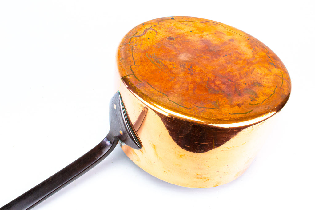 Antique Polished Copper Saucepan & Lid 19th Century
