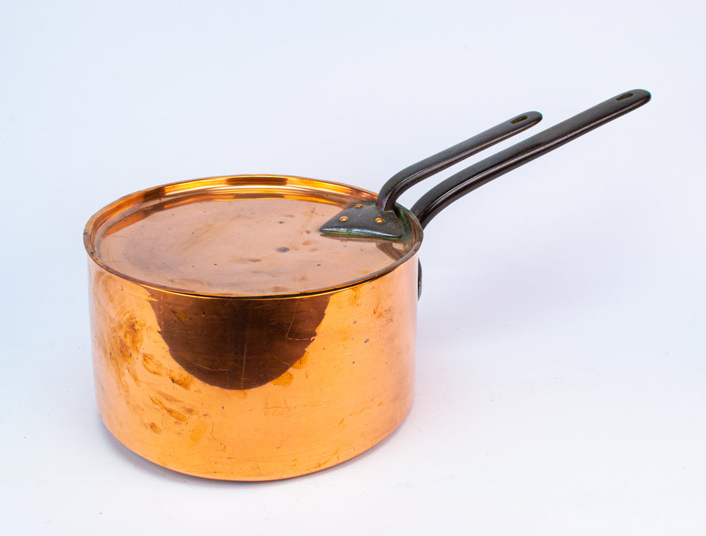 Antique Polished Copper Saucepan & Lid 19th Century