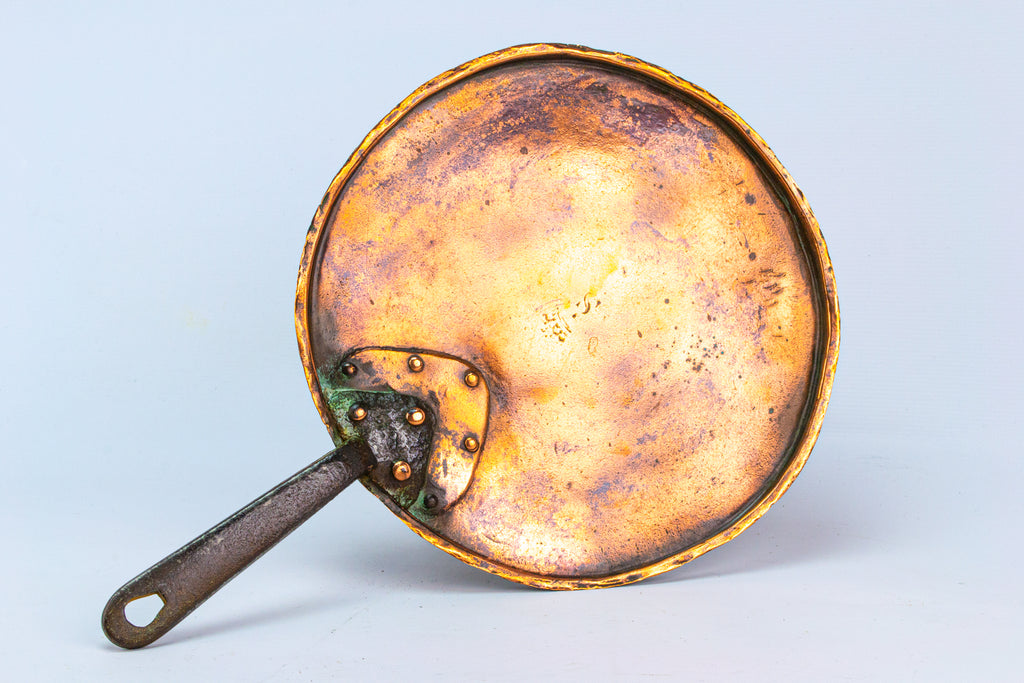 Copper & Iron Pot or Pan Lid Antique 19th Century