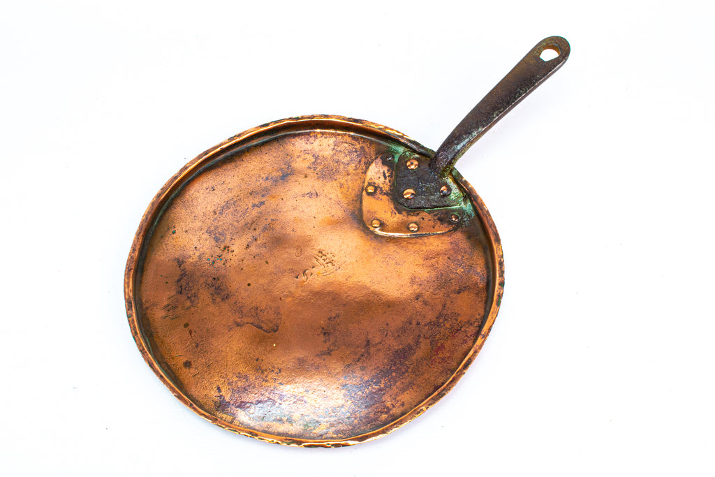 Copper & Iron Pot or Pan Lid Antique 19th Century