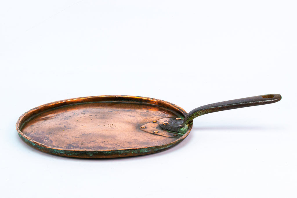 Copper & Iron Pot or Pan Lid Antique 19th Century