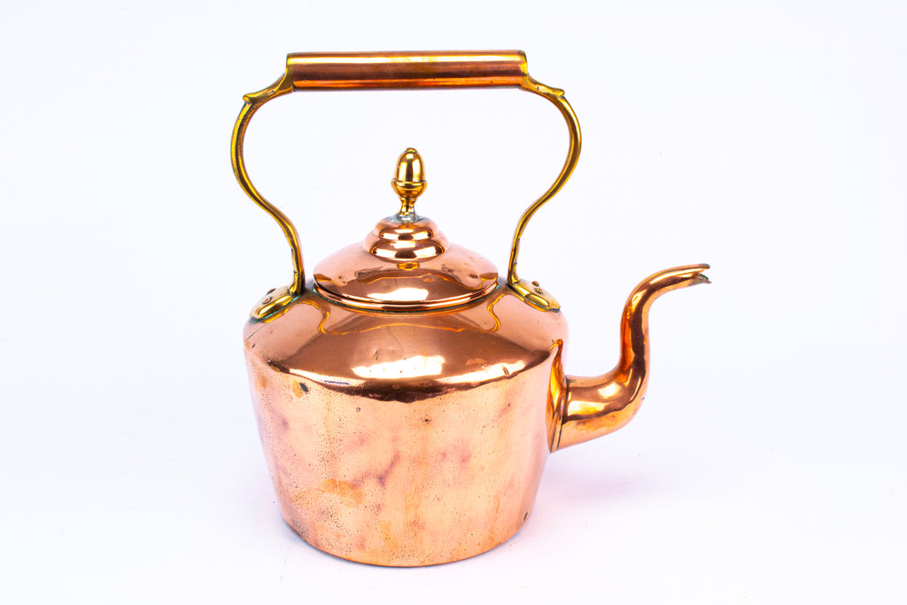 Victorian Polished Copper Kettle 19th Century