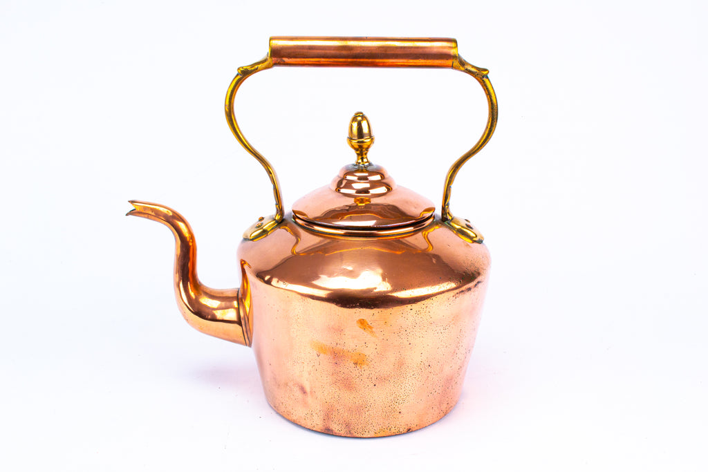 Victorian Polished Copper Kettle 19th Century