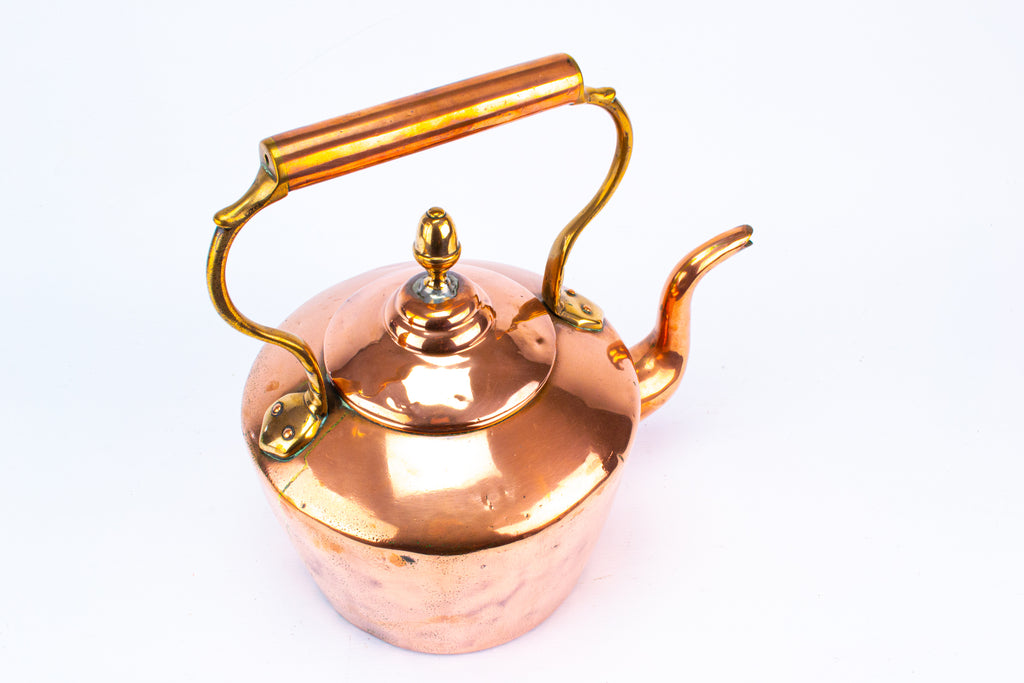Victorian Polished Copper Kettle 19th Century