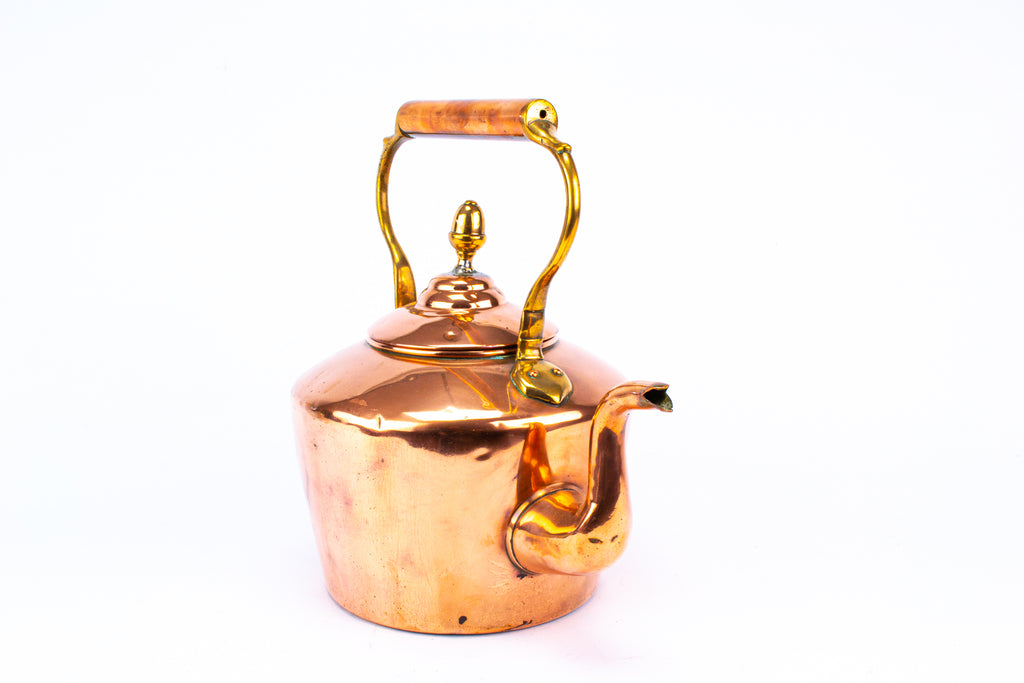 Victorian Polished Copper Kettle 19th Century