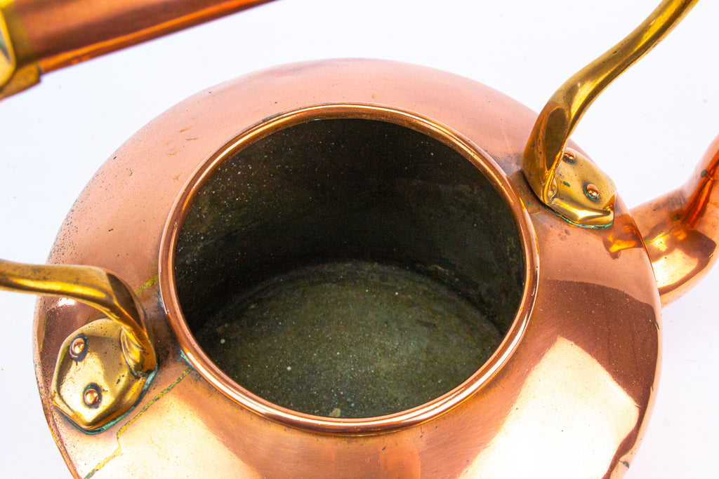 Victorian Polished Copper Kettle 19th Century