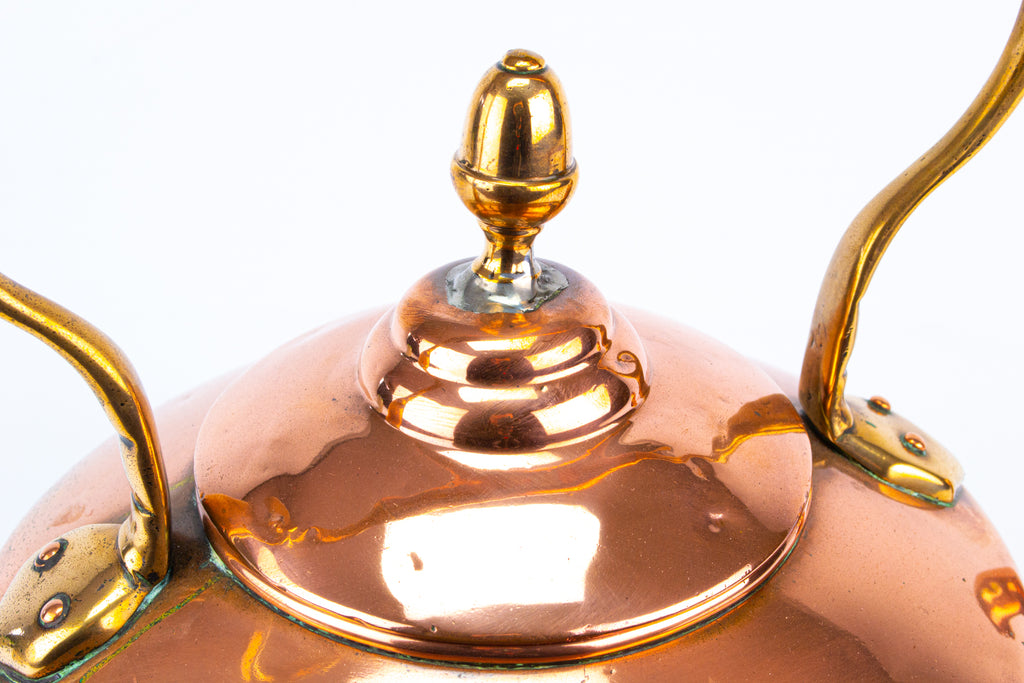 Victorian Polished Copper Kettle 19th Century