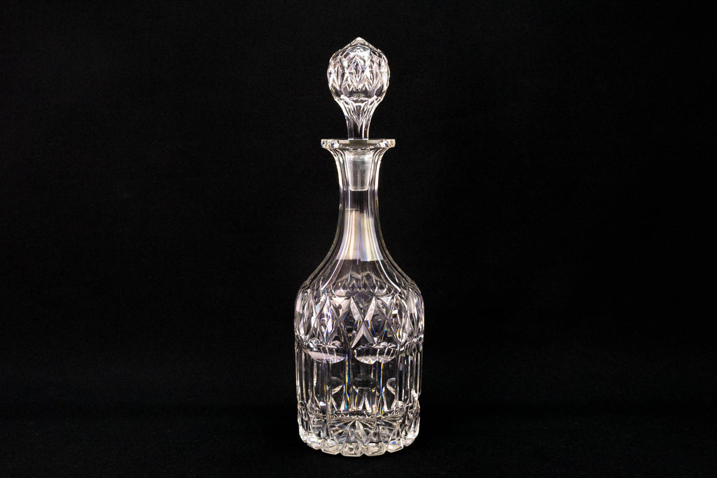 Tall Cut Glass Decanter Victorian 19th Century