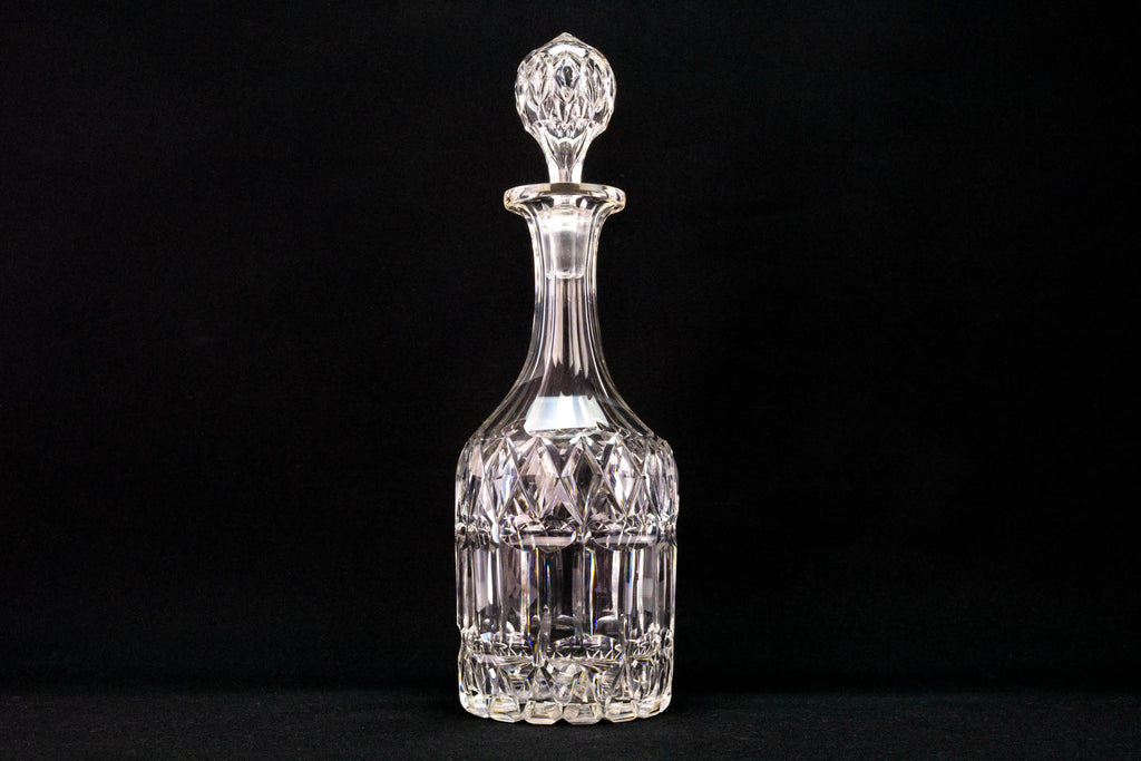 Tall Cut Glass Decanter Victorian 19th Century
