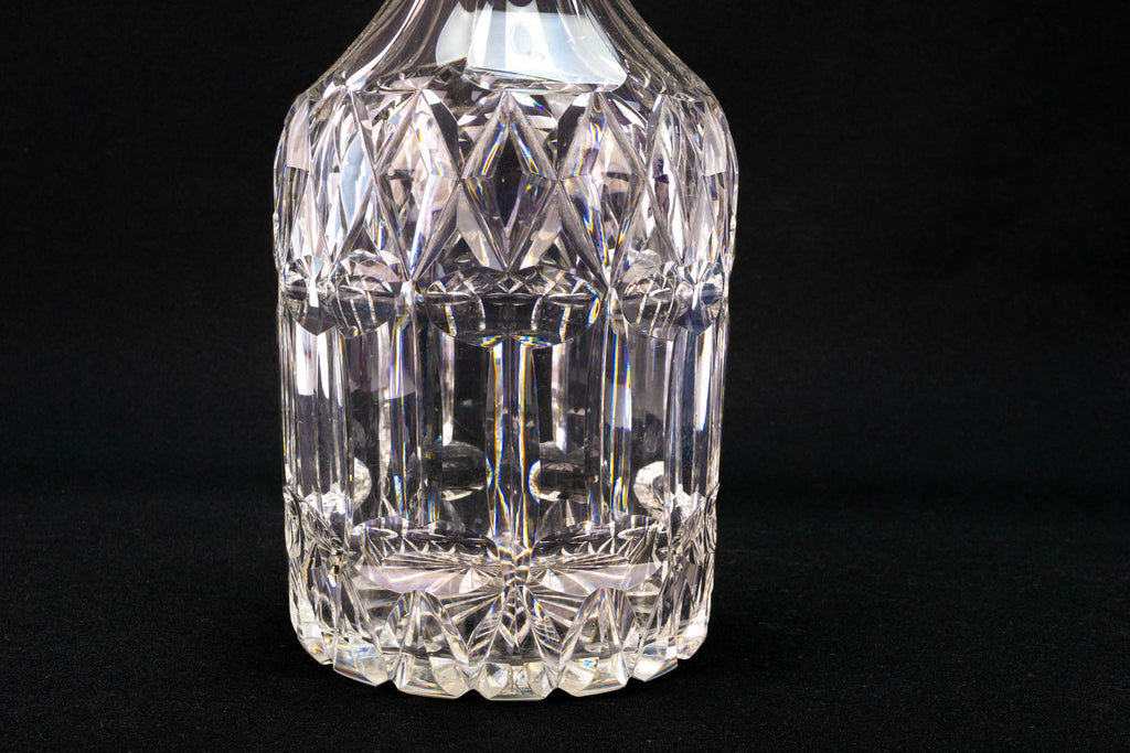 Tall Cut Glass Decanter Victorian 19th Century