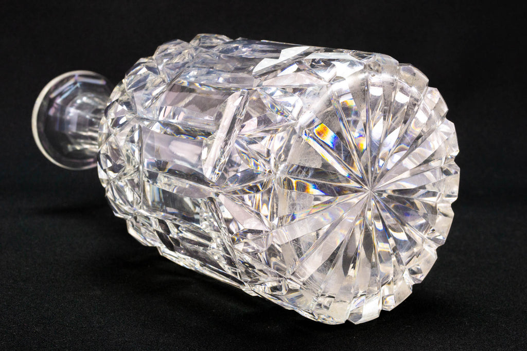 Tall Cut Glass Decanter Victorian 19th Century