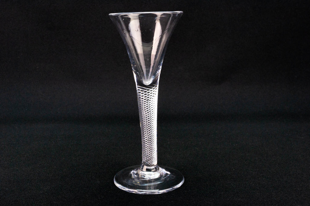 Antique Georgian Wine Glass Flute circa 1750