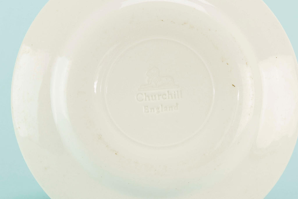6 small blue Churchill plates