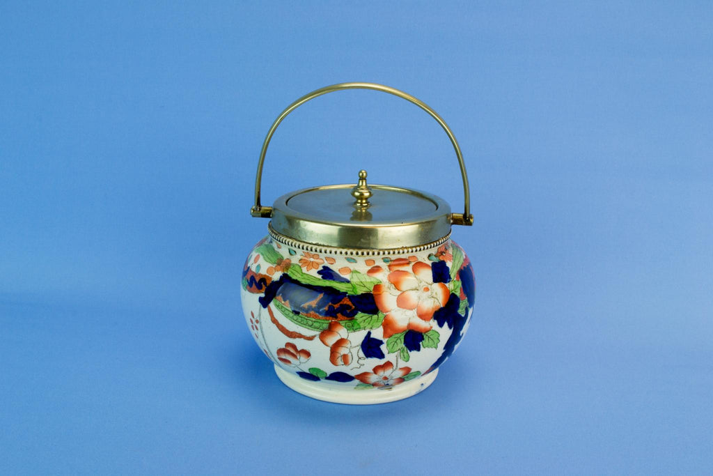 Colourful kitchen storage jar, English late 19th century