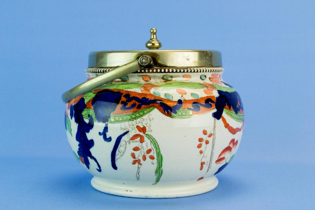 Colourful kitchen storage jar, English late 19th century